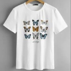 Butterfly & Letter Graphic Tee
